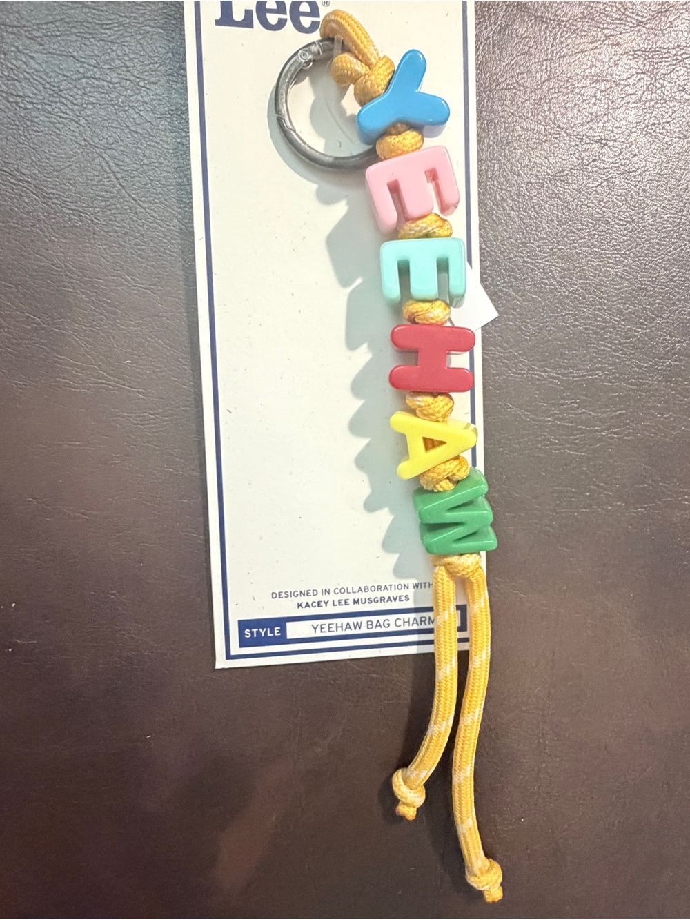 Multicolor 'YEEHAW' Bag Charm Keychain